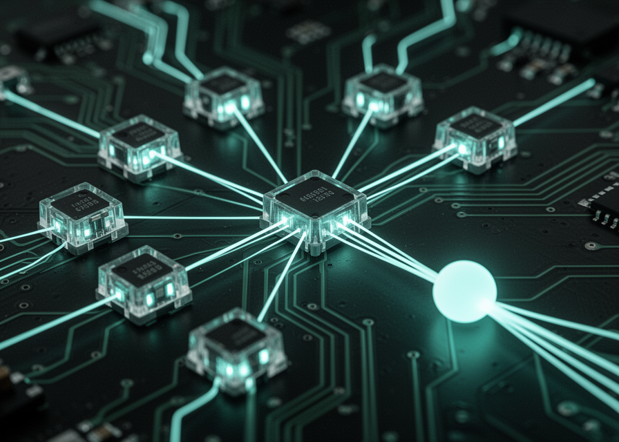 Modules feeding one hub